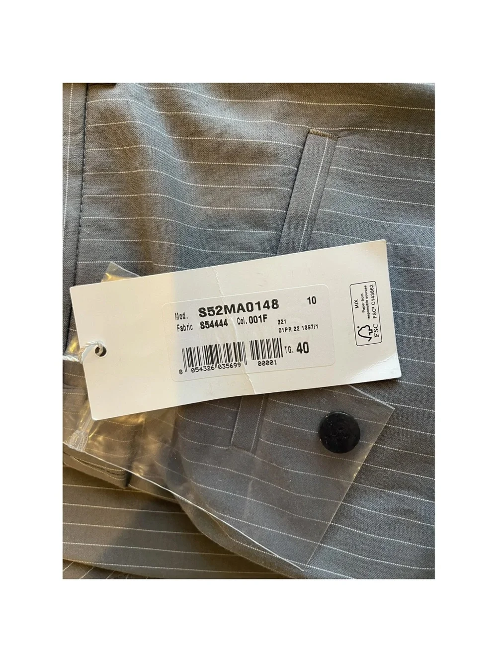 MM6 Maison Martin Margiela Gray Pinstripe Midi Skirt with Split Front